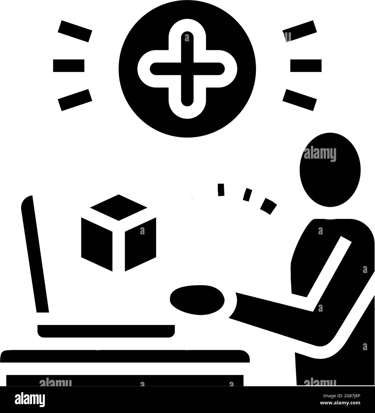 illustration du vecteur d'icône de glyphe du contenu généré par les utilisateurs sur les réseaux sociaux Illustration de Vecteur