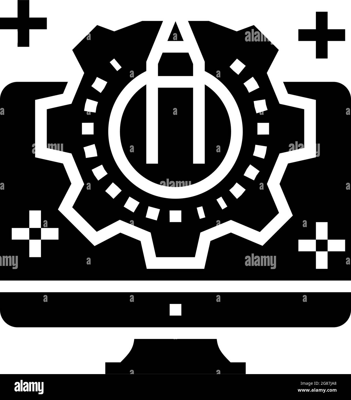 créativité processus ugc illustration du vecteur d'icône de glyphe Illustration de Vecteur