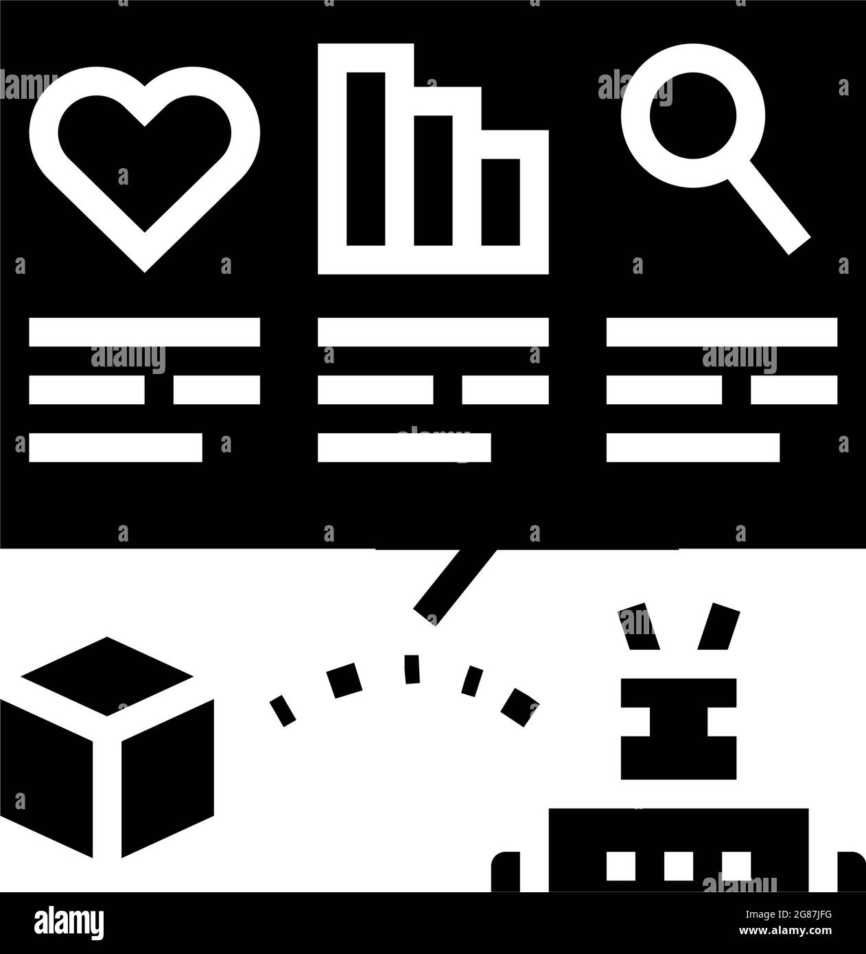 analyse automatique de l'illustration du vecteur d'icône de glyphe ugc Illustration de Vecteur