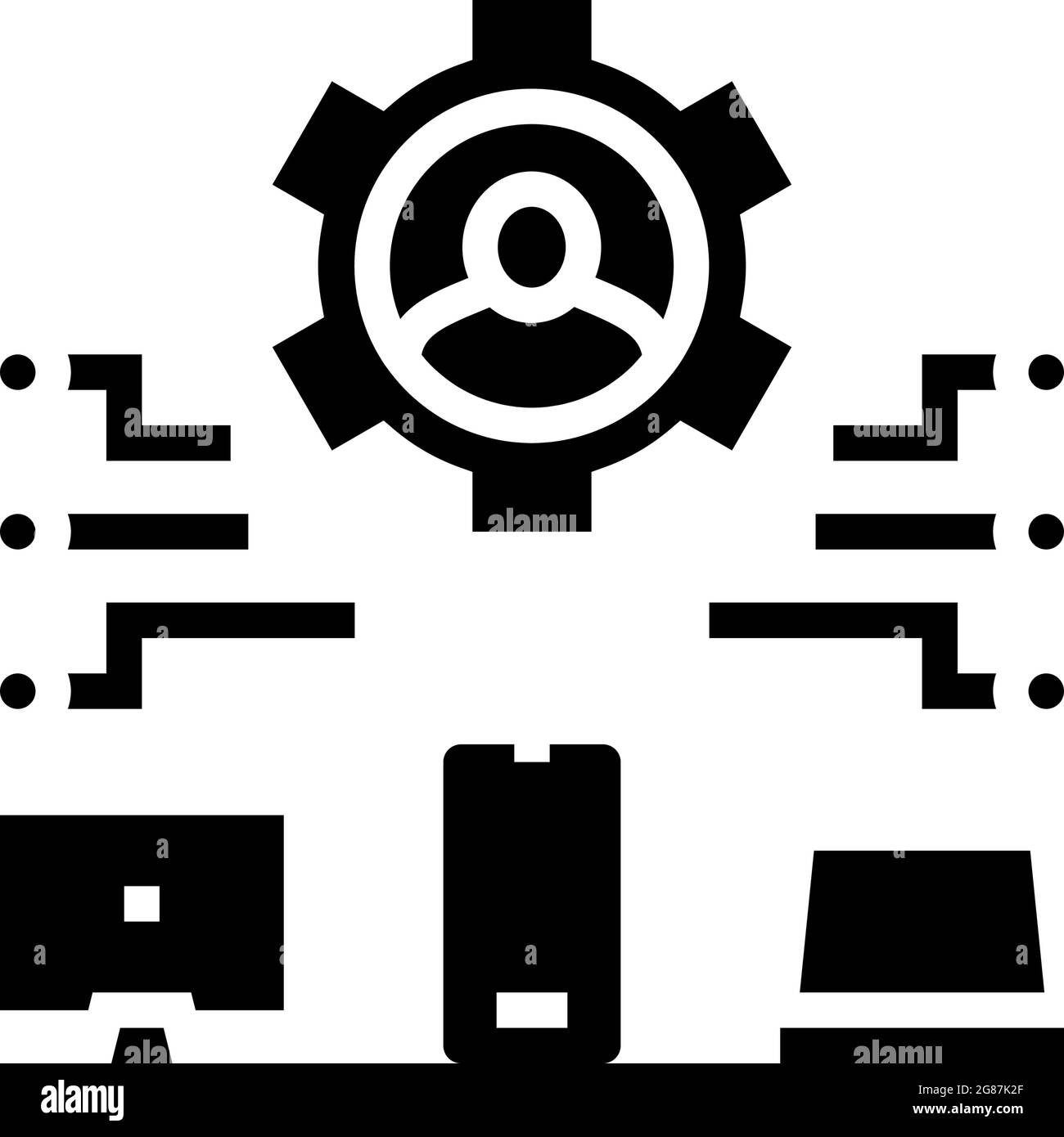 dispositifs connexion de l'utilisateur ugc illustration du vecteur d'icône de glyphe Illustration de Vecteur