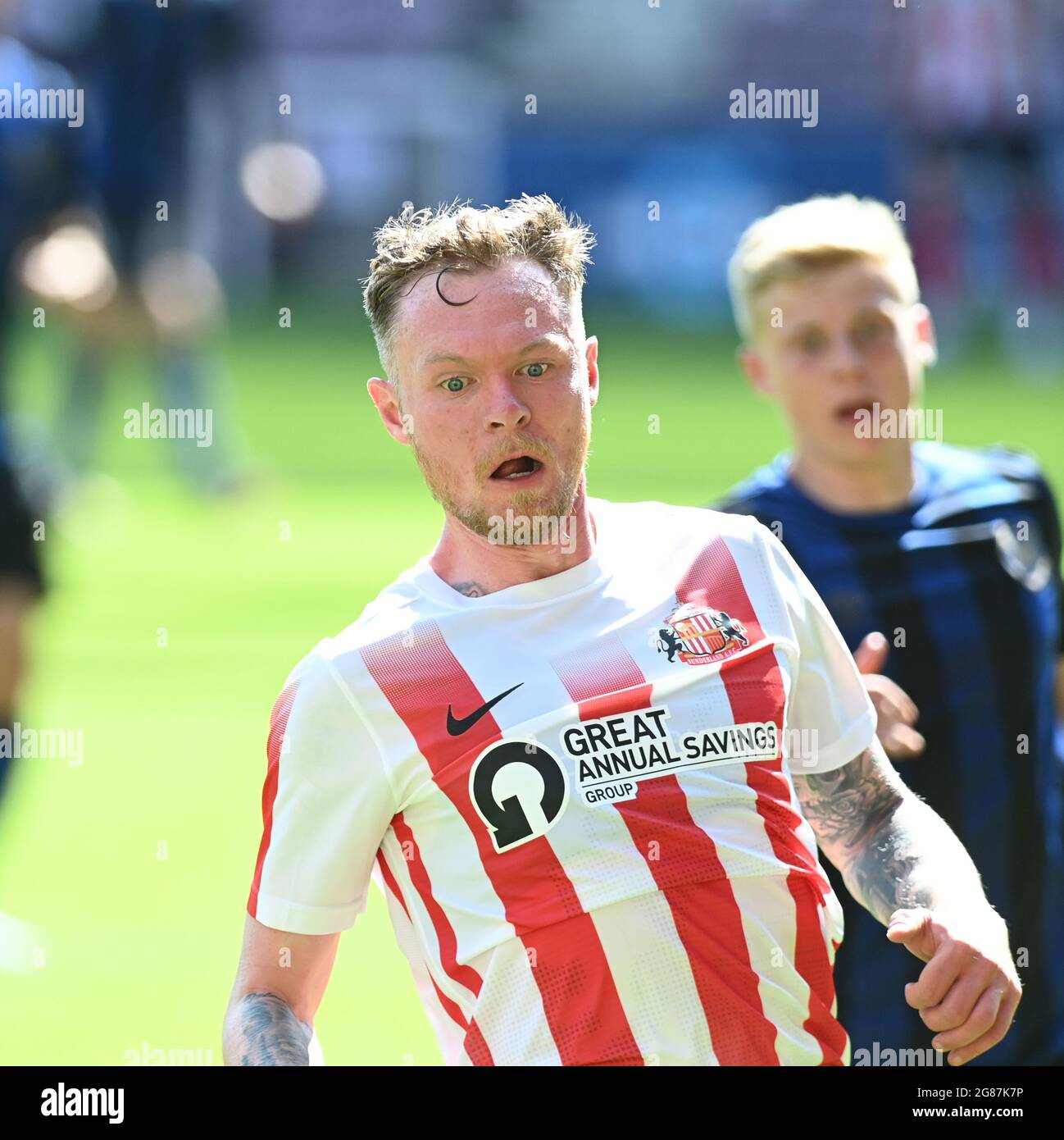 Tynecastle Park .Edinburgh.Scotland.UK. 17 juillet 21 cœurs vs Sunderland match amical avant la saison . Attaquant de Sunderland Aiden O'Brien . Crédit : eric mccowat/Alay Live News Banque D'Images