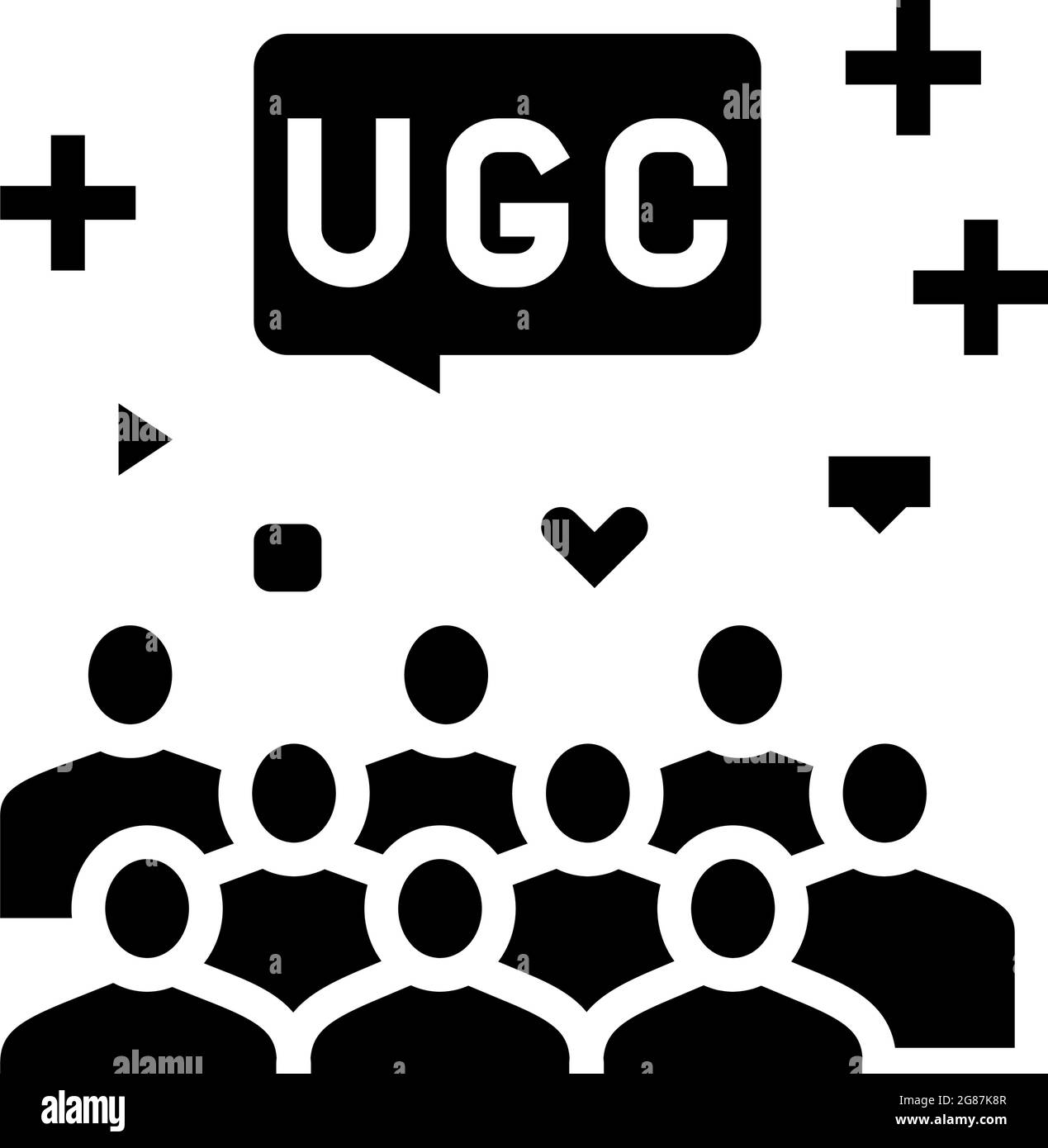 utilisateurs de médias sociaux publics illustration vectorielle d'icône de glyphe ugc Illustration de Vecteur