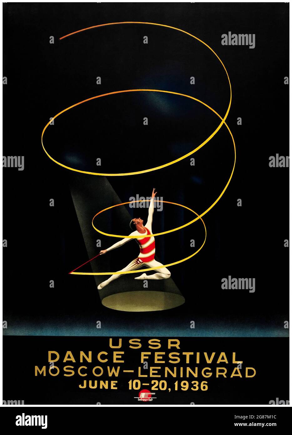 Publicité vintage. Affiche classique / annonce. Festival de danse de l'URSS Moscou-Leningrad du 10 au 20 juin 1936. Banque D'Images