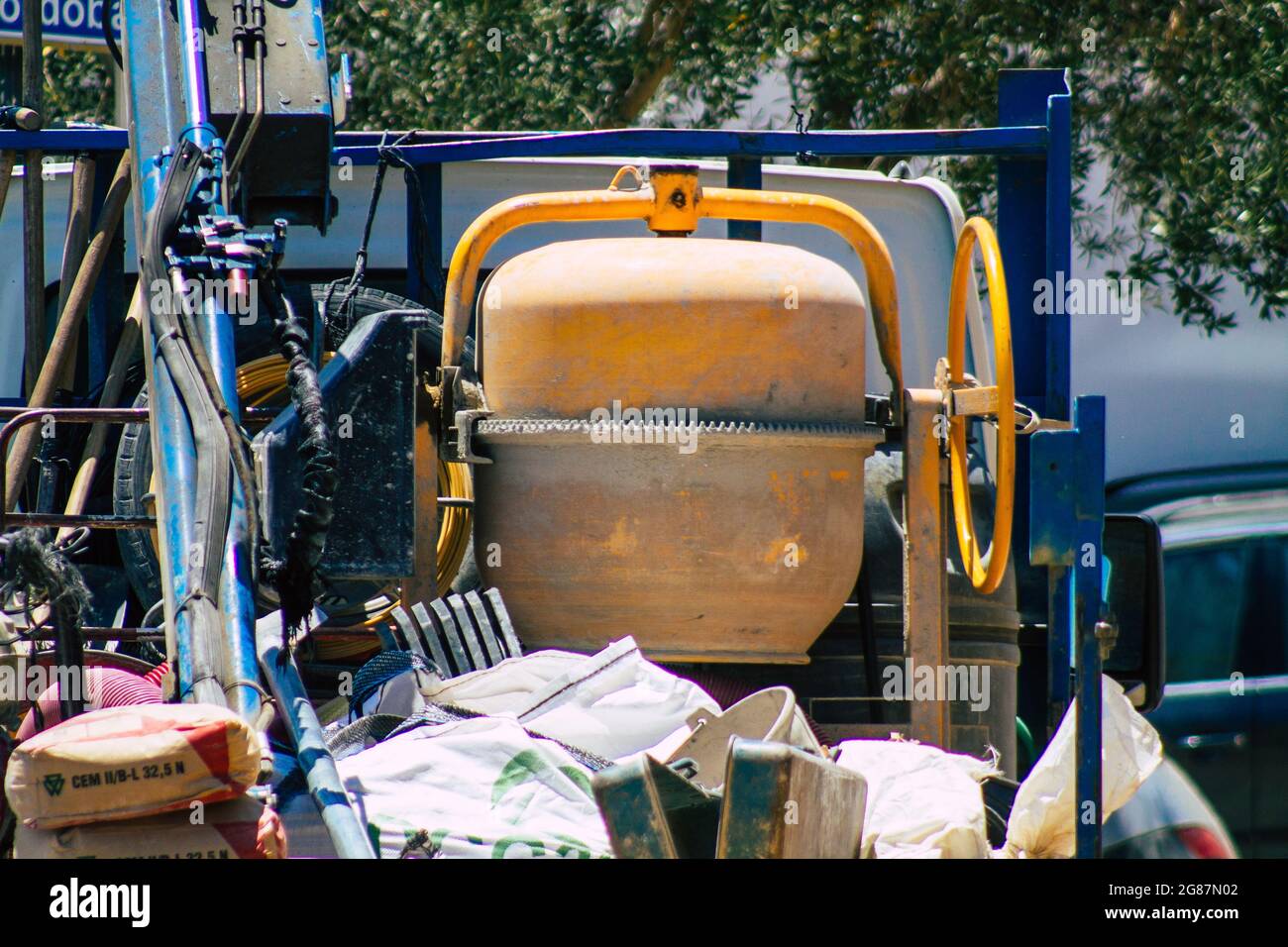 Carmona Espagne 15 juillet 2021 travaux publics dans les rues de Carmona pour réparer un câble