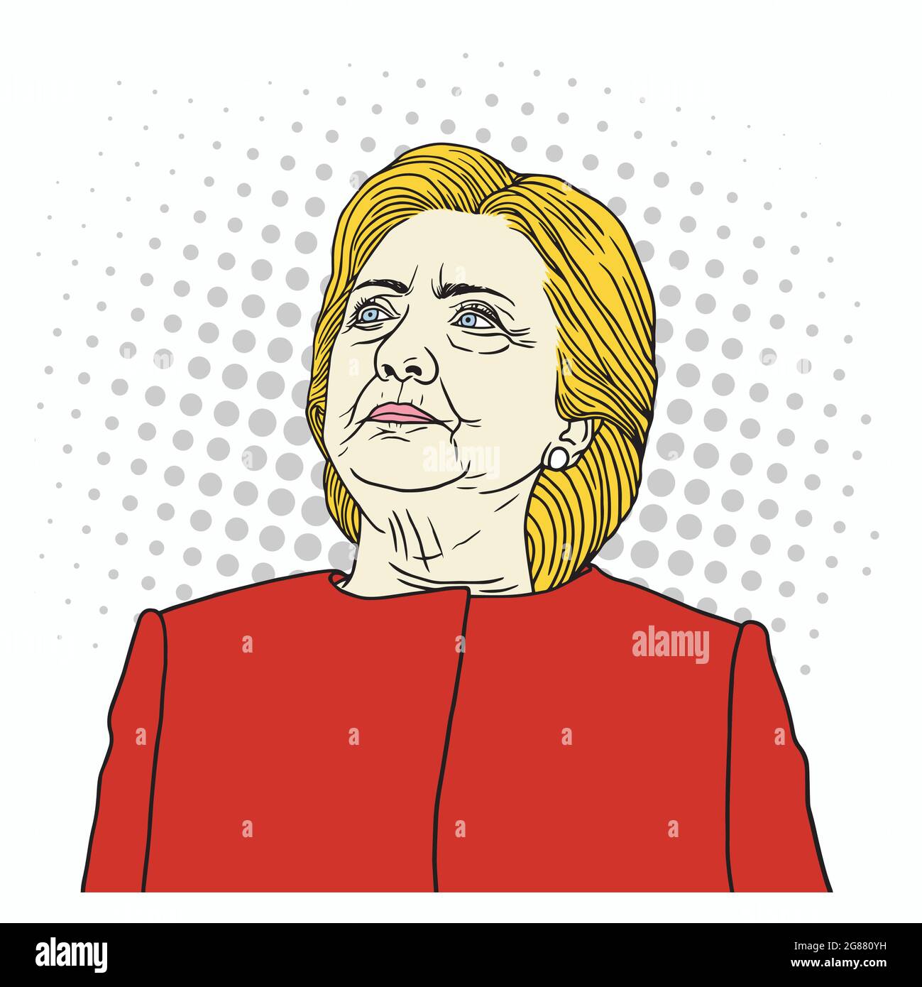 Portrait d'art pop d'Hillary Clinton. Illustration du dessin animé vectoriel Illustration de Vecteur