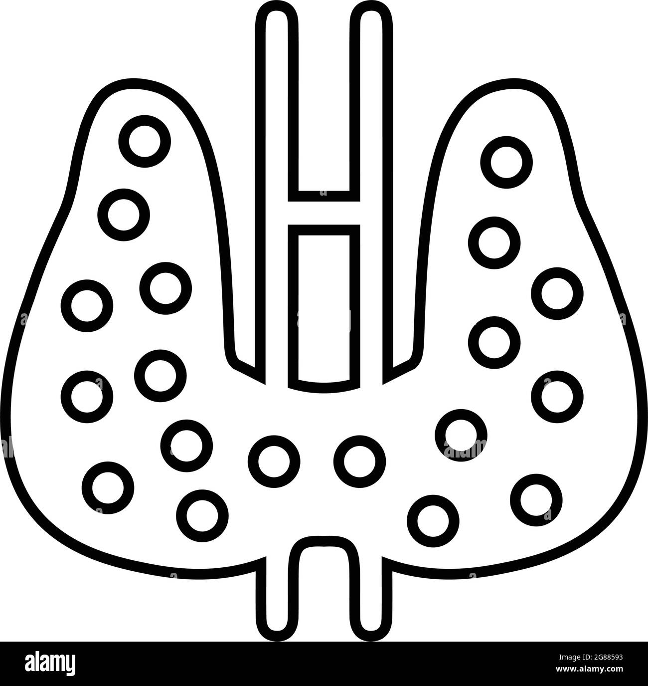 Endocrinologie, icône thyroïde - parfait pour la conception et le développement de sites Web, de fichiers imprimés et de présentations, de supports promotionnels et bien d'autres. Illustration de Vecteur
