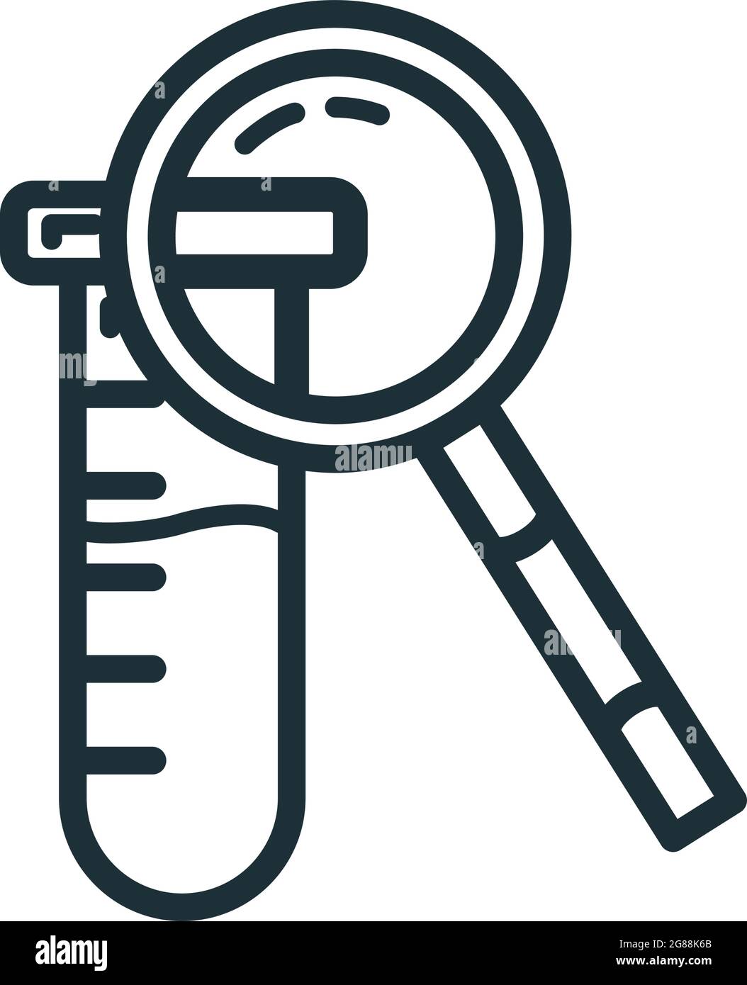 Icône de flacon de laboratoire scientifique, processus d'établissement d'enseignement, schéma de l'école illustration vectorielle plate, isolée sur blanc. Concept supplie Illustration de Vecteur