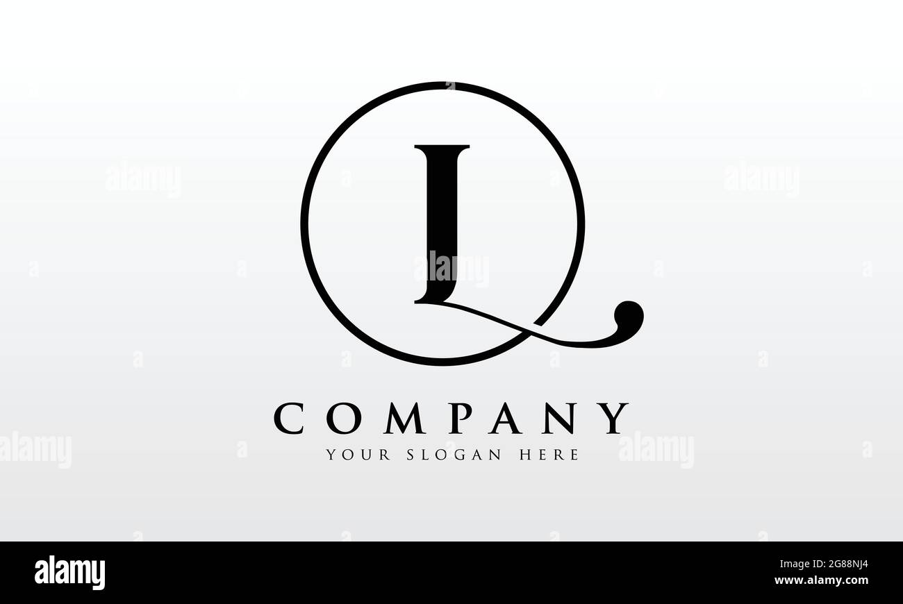Lettre L initiale couleur noire avec arrière-plan blanc logo Design Vector Template. Design du logo Creative Letter L. Illustration de Vecteur