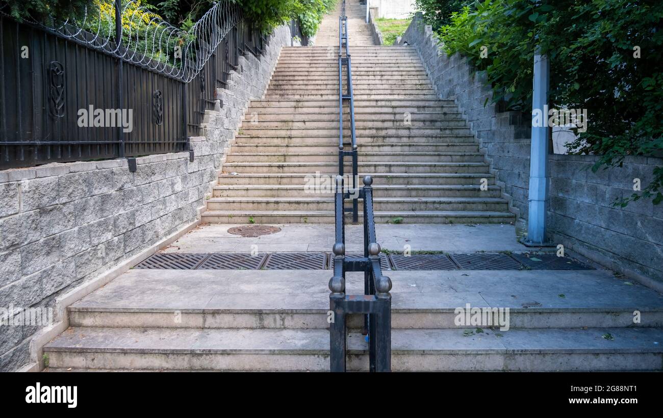 vue de face arrière-plan vide de l'escalier Banque D'Images