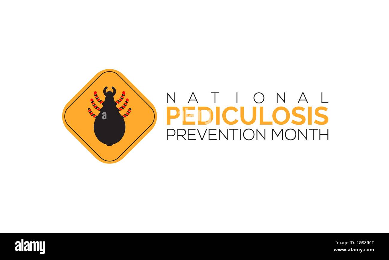 Bannière, affiche, carte, dessin de fond du mois national de la prévention de la pédiculose. Illustration de Vecteur