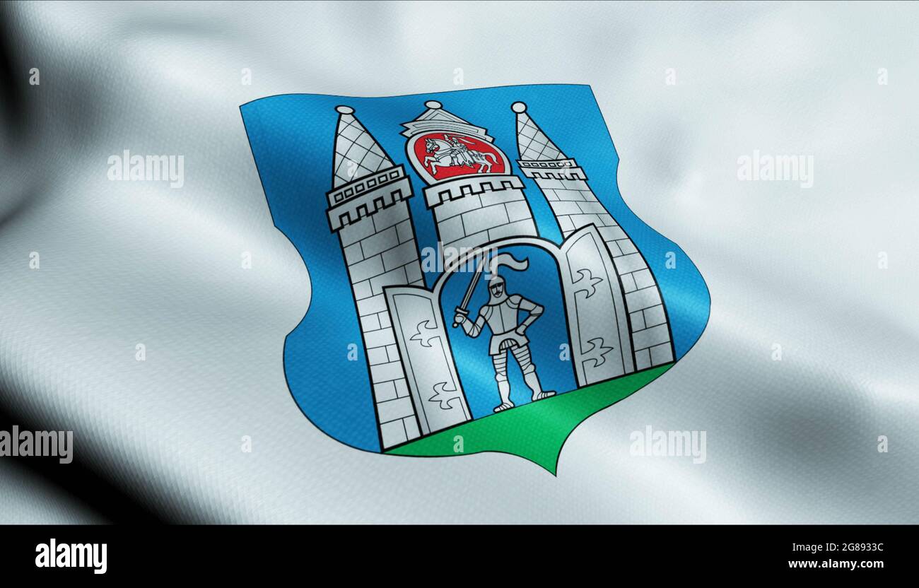 3D Illustration d'un drapeau biélorusse de Mogilev Banque D'Images