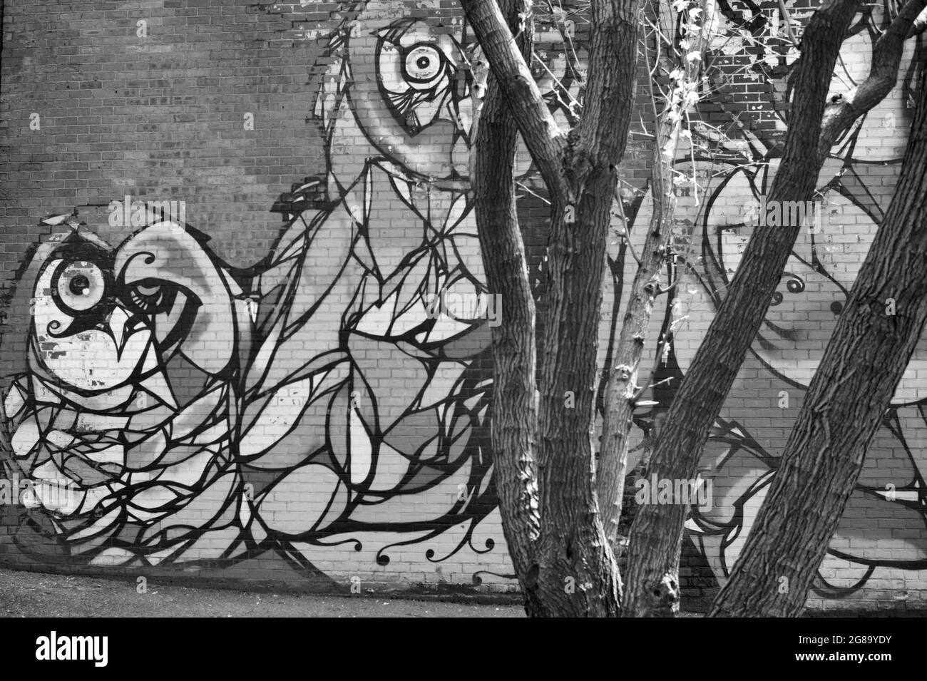 Murale au pied du BQE, Bar and Grill Park, Brooklyn Heights, New York Banque D'Images