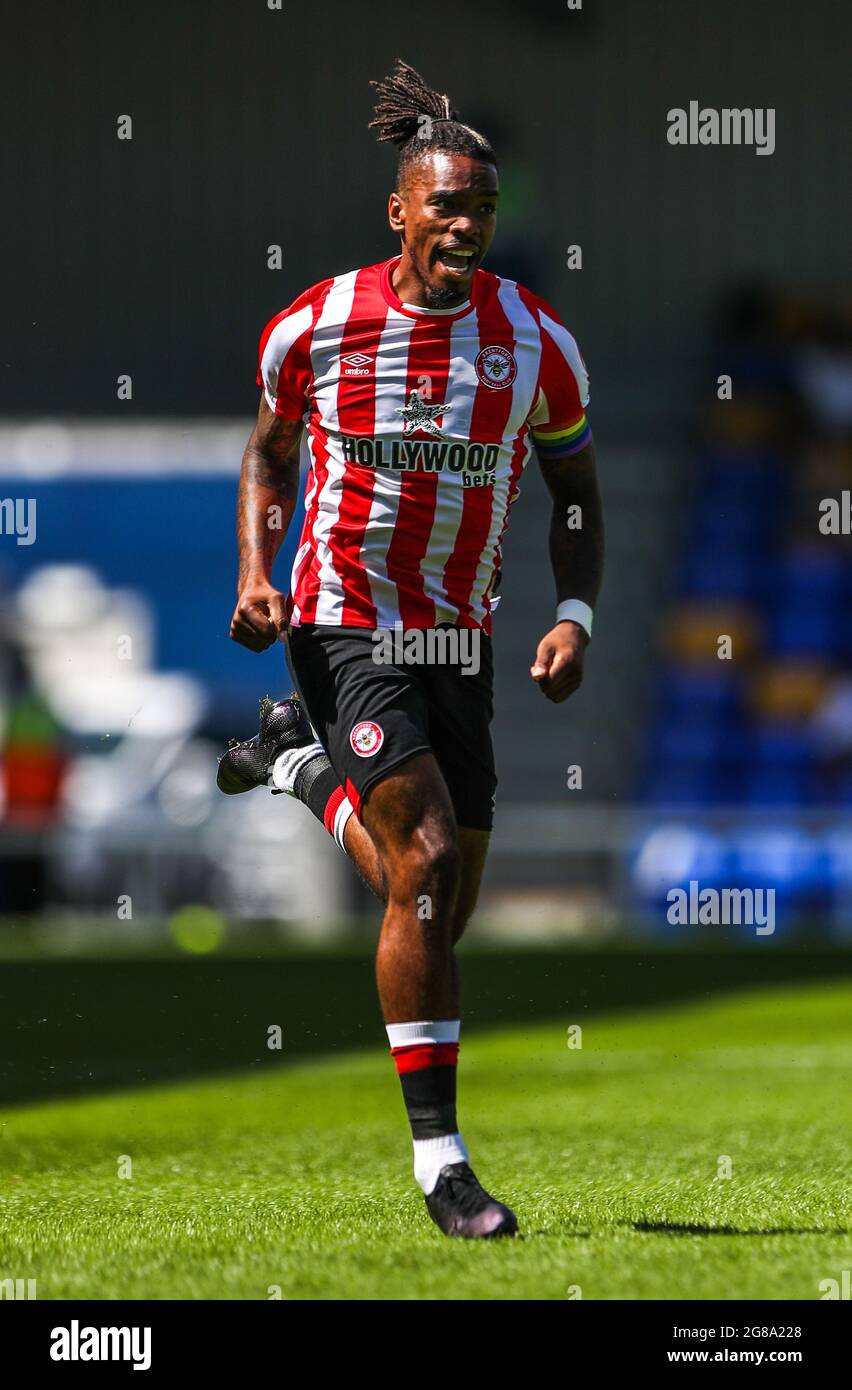 Ivan Toney de Brentford en action pendant le match amical d'avant-saison à Plough Lane, Londres. Banque D'Images
