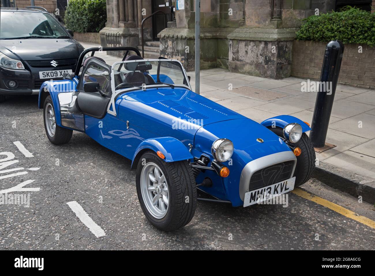 Caterham 7 voiture de sport garée à Stockbridge, Édimbourg, Écosse, Royaume-Uni. Banque D'Images