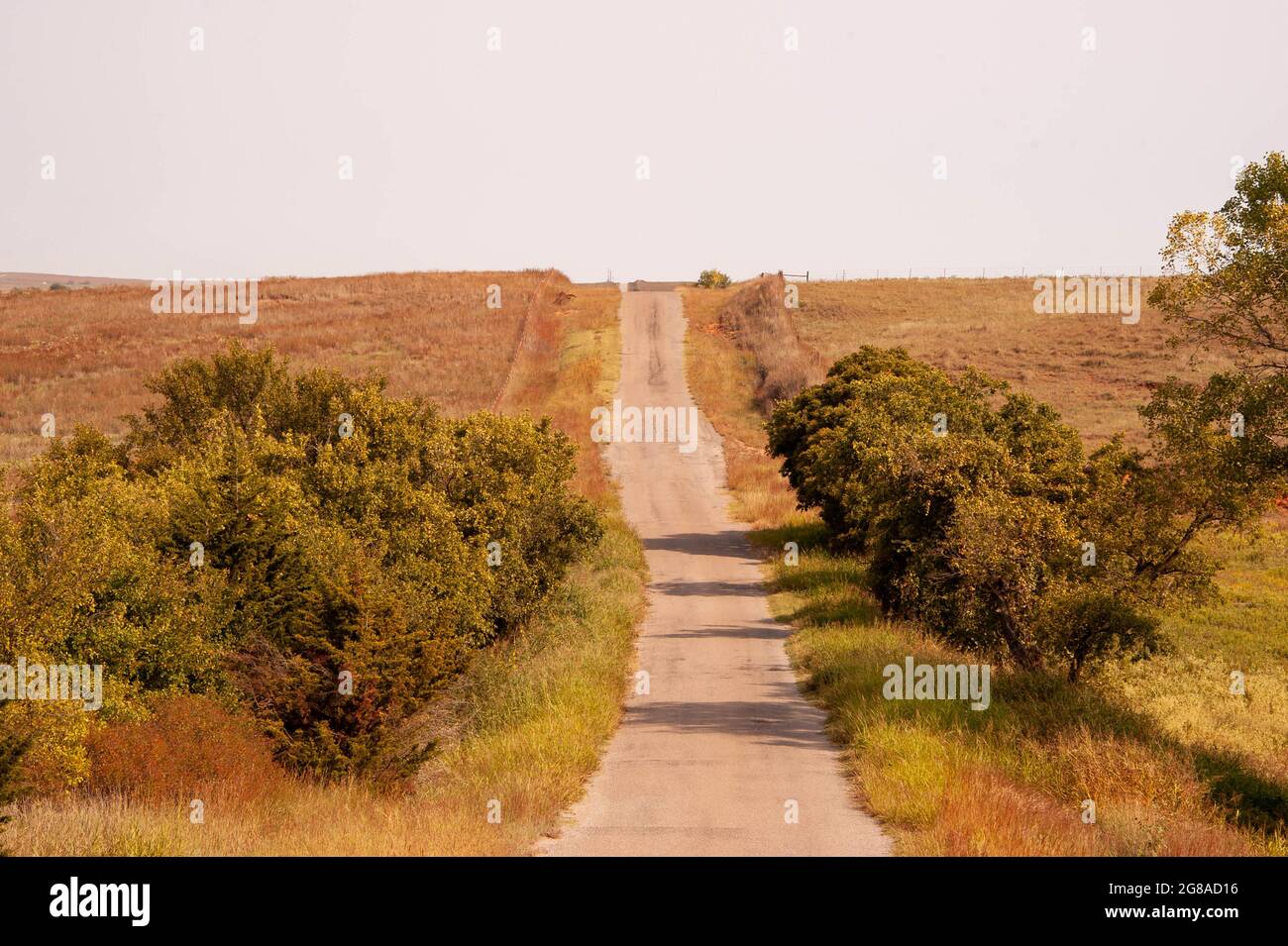 Sur les routes de campagne, Custer County, OK. Banque D'Images