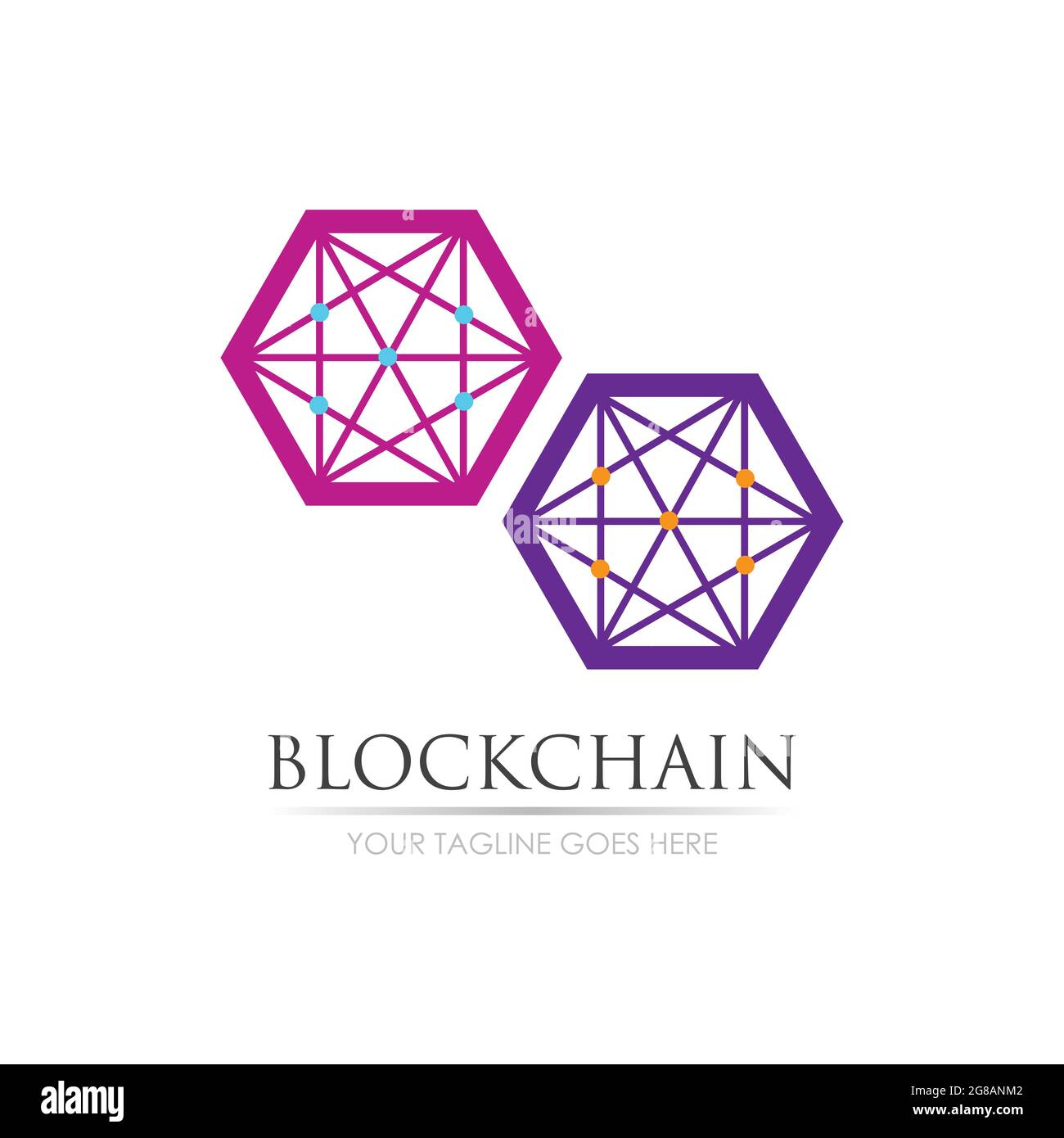 Icône Block Chain logo Technology. Symbole moderne Digital Vector. Logo de l'entreprise inspiration. Illustration de Vecteur