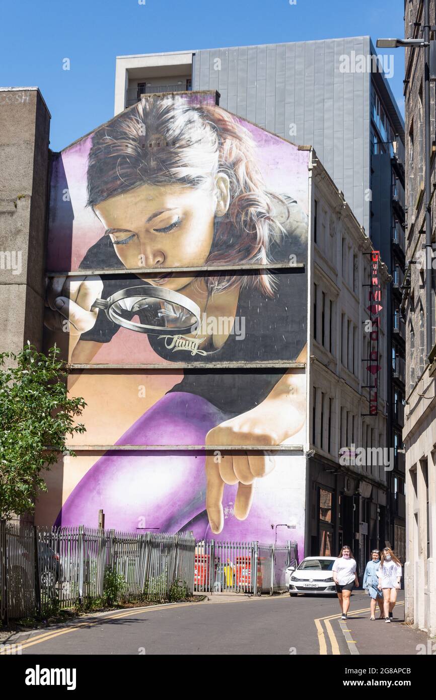 Murale, Mitchell Street, Glasgow City, Écosse, Royaume-Uni Banque D'Images