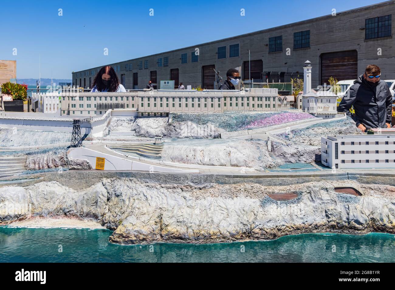 San Francisco, le 19 MAI 2021 - vue imprenable sur la salle d'attente des croisières Alcatraz City Cruises Banque D'Images