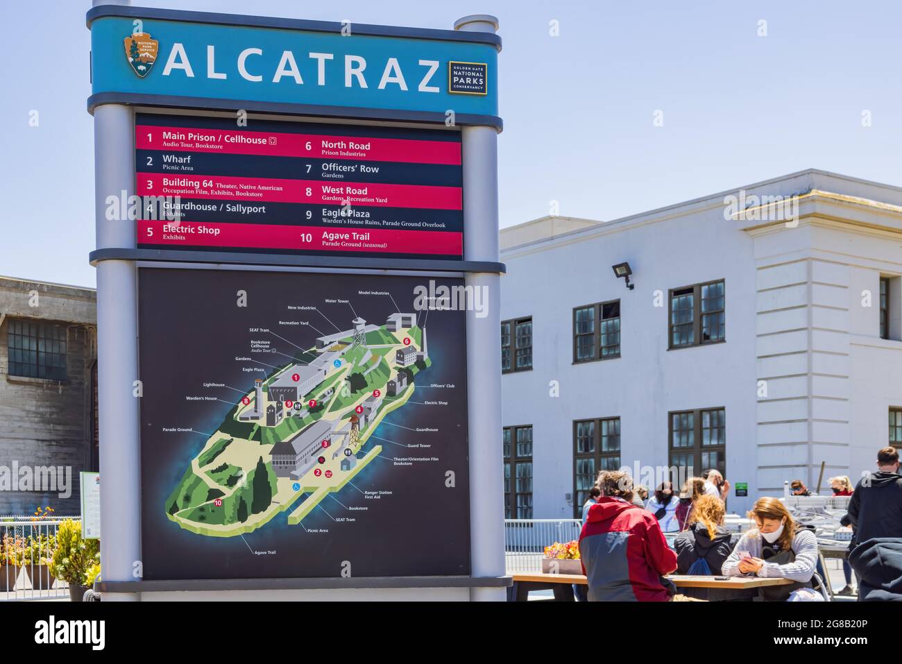 San Francisco, le 19 MAI 2021 - vue imprenable sur la salle d'attente des croisières Alcatraz City Cruises Banque D'Images