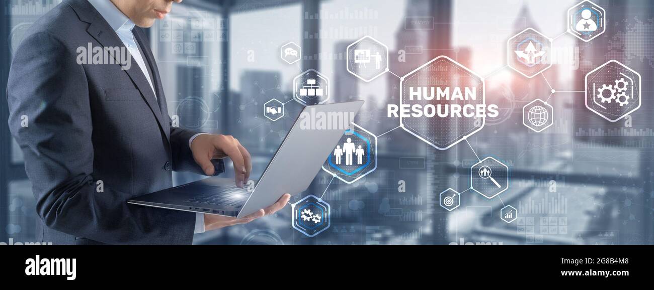 Nouvelle gestion des ressources humaines. RH. Concept de création d'équipe et de recrutement. Banque D'Images