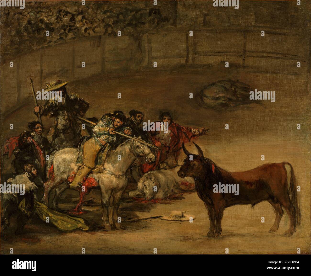 Bullfight, Suerte de Varas; Francisco José de Goya y Lucientes (Francisco de Goya) (espagnol, 1746 - 1828); 1824; huile sur toile; 49.8 × 70.8 cm (19 5/8 Banque D'Images