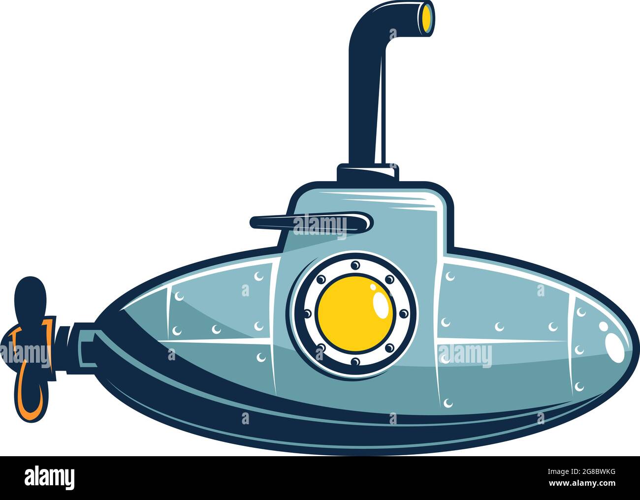 Petit sous-marin rétro Illustration de Vecteur