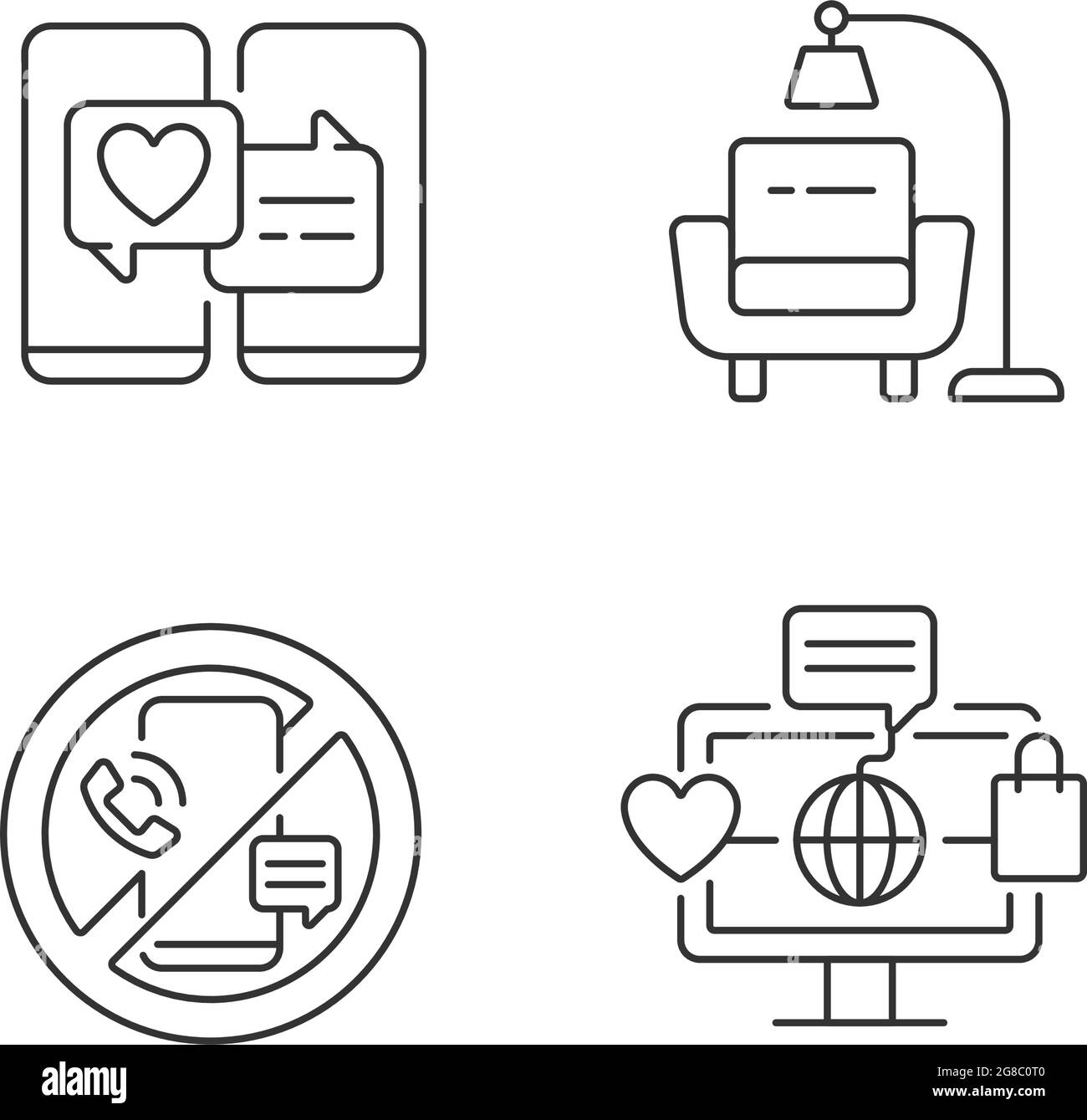 Des étapes vers une vie saine ensemble d'icônes linéaires Illustration de Vecteur