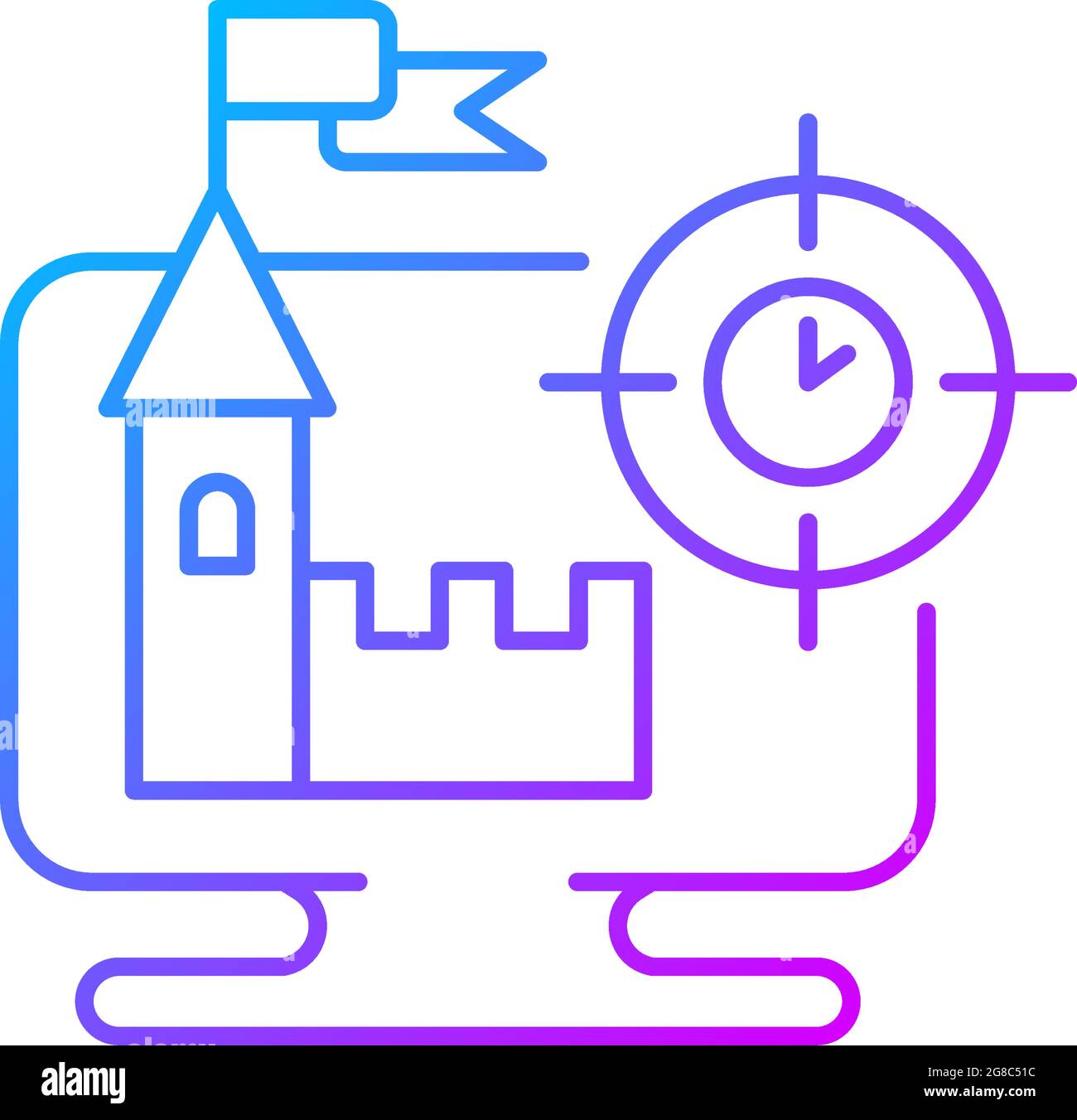 Icône de vecteur linéaire de gradient du jeu de stratégie en temps réel Illustration de Vecteur