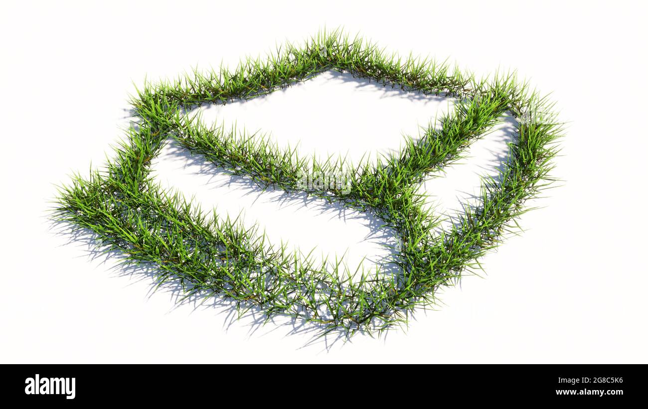 Concept ou conceptuel vert été pelouse symbole de forme isolé fond blanc, signe de livre fermé. Une métaphore d'illustration 3d pour l'apprentissage, ed Banque D'Images