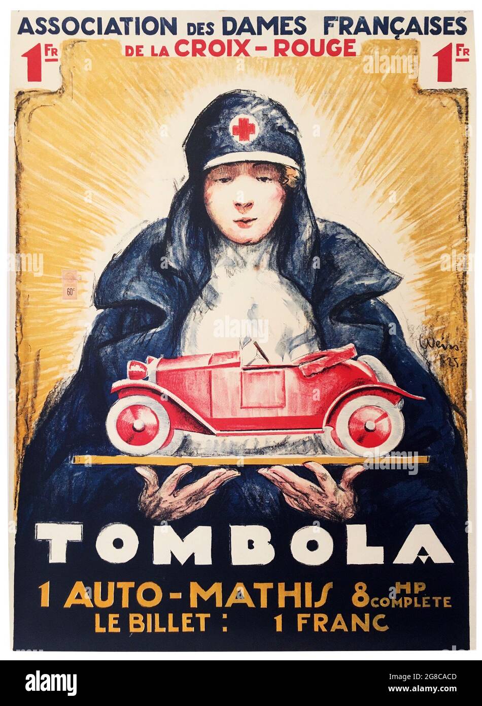 « TOMBOLA », affiche publicitaire Art déco originale de style rétro français. C 1920. Banque D'Images