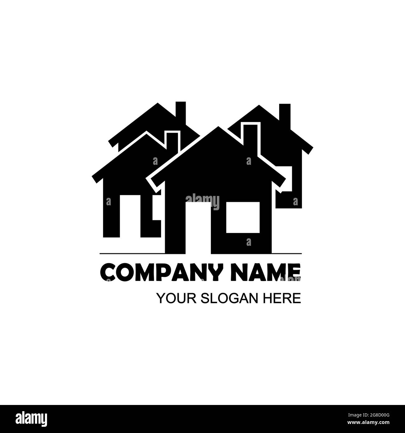 Immobilier, immobilier, maisons de location, restaurants, sociétés de logement, agences, entreprises. Illustration de Vecteur