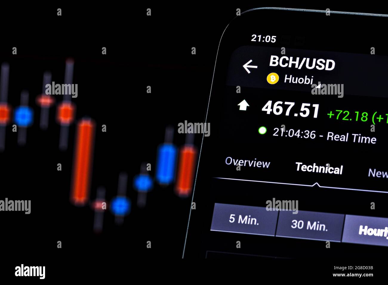Photo éditoriale sur le thème Bitcoin Cash (BCH). Photo d'illustration pour les nouvelles sur Bitcoin Cash (BCH) - une crypto-monnaie Banque D'Images
