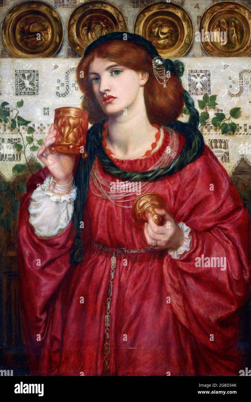 La coupe de l'amour par Gabriel Dante Rossetti (1828-1882), huile sur panneau, 1867 Banque D'Images