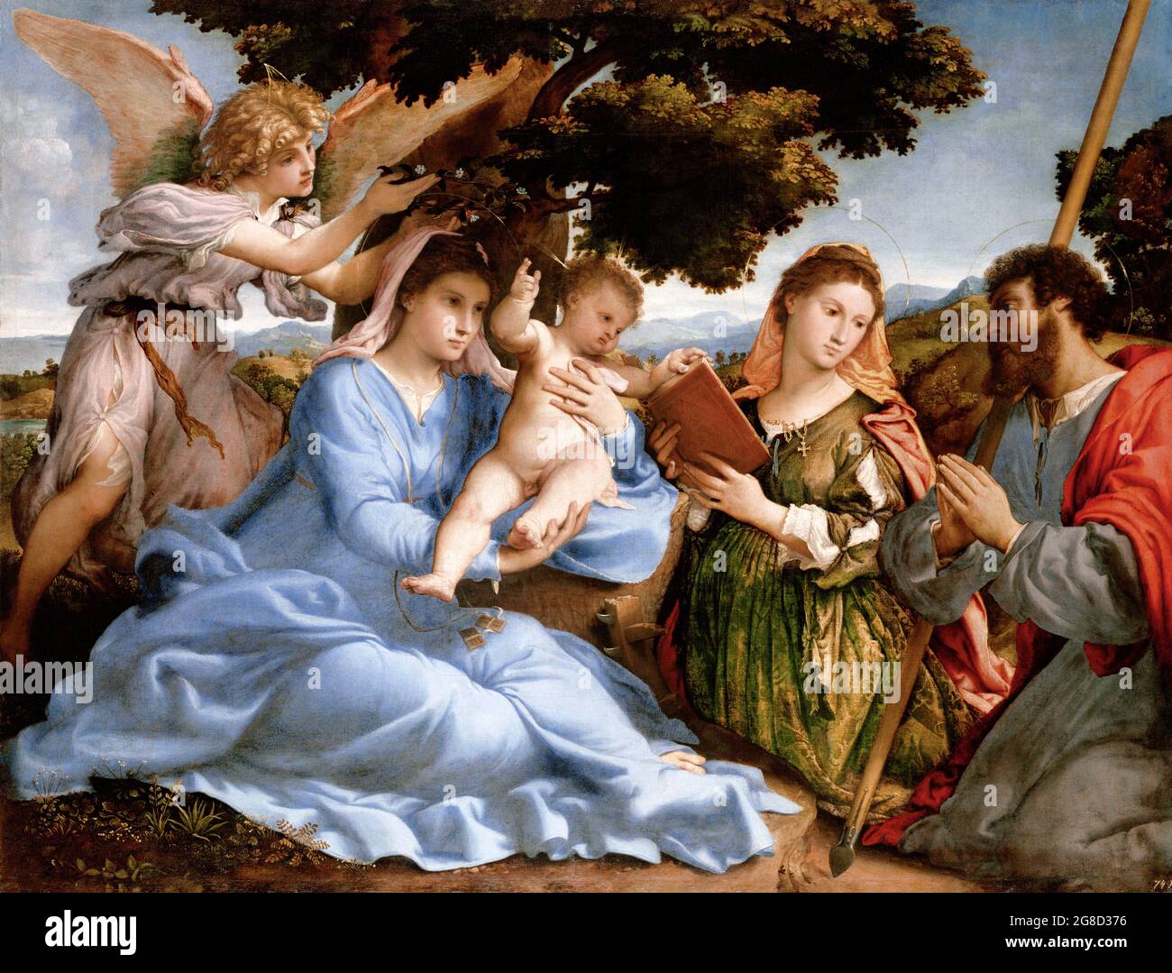 Madonna et l'enfant avec les saints Catherine et Thomas (sacra conversazione) par Lorenzo Lotto (v.1480-1556), huile sur toile, c.1527/33 Banque D'Images
