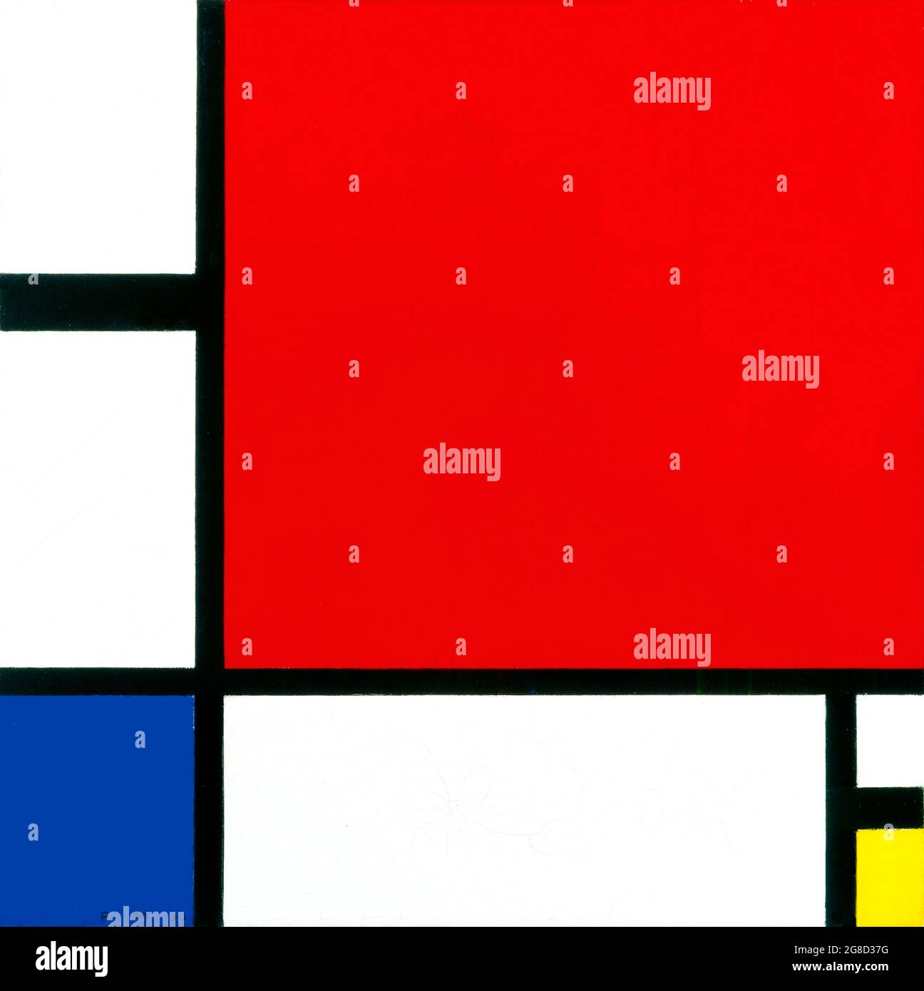 Mondrian. Peinture intitulée "composition en rouge, bleu et jaune" par Piet Mondrian (Mondriaan) (1872-1944), huile sur toile, 1930 Banque D'Images