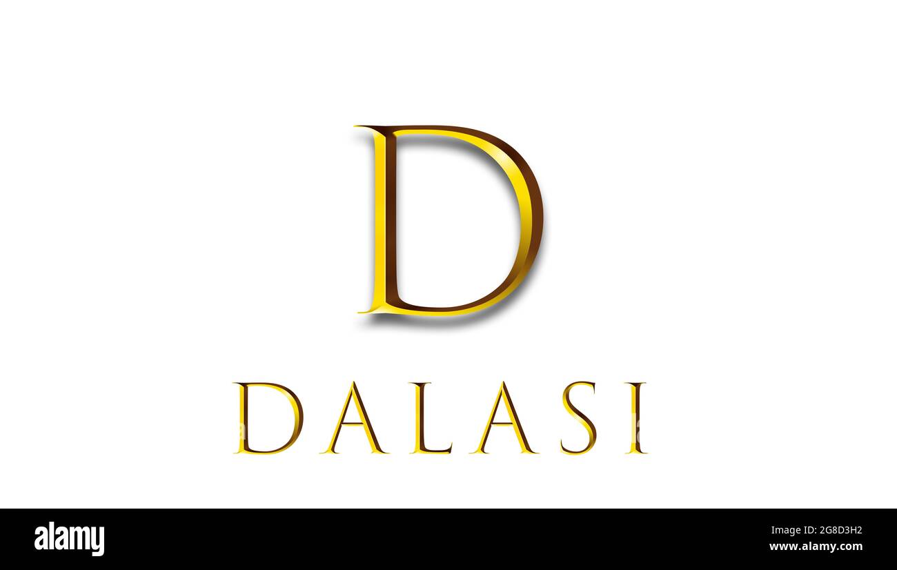 Dalasi gambien. Motif d'illustration du symbole de devise de Dalasi Gambie. Texte doré. Banque D'Images