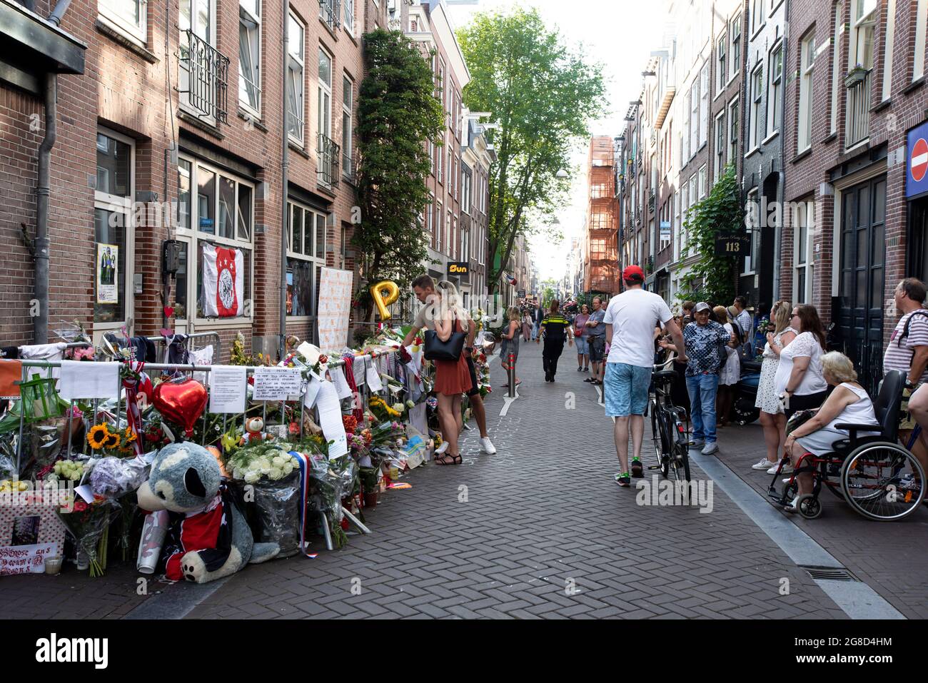 Lange Leidsedwarsstraat, South Amsterdam, pays-Bas. Dimanche 19 juillet  2021. Peter de Vries, journaliste d'investigation de crime néerlandais, 64  a été déclaré mort jeudi dernier après une fusillade quasi fatale le mardi 6