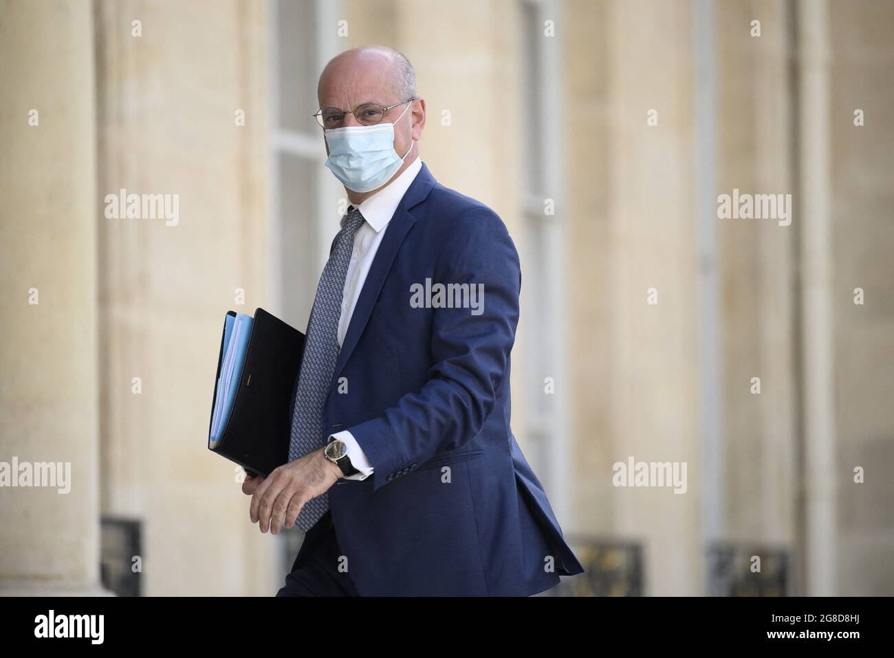 Jean Michel Blanquer arrive à l'Elysée Palace à Paris, France, le 19 juillet 2021. Photo par Eliot Blondt/ABACAPRESS.COM Banque D'Images