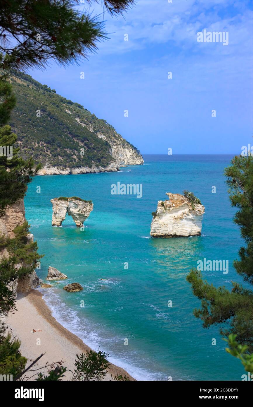 La plus belle plage d'Italie la baie de Zagare (ou Mergoli) à Apulia