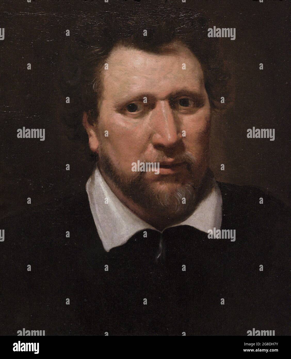 Ben Jonson (Benjamin Jonson) (1572-1637). Poète et dramaturge anglais. Portrait d'Abraham van Blyenberch (1575/6-1624). Huile sur toile (47 x 41,9 cm), env. 1617. Musée national du portrait. Londres, Angleterre, Royaume-Uni. Banque D'Images