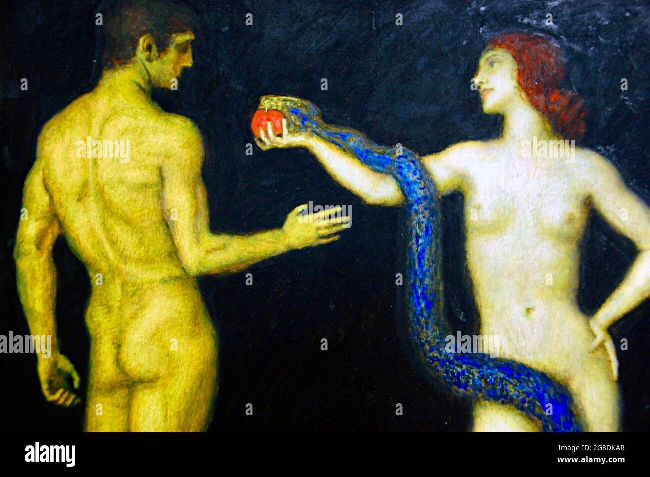 Franz von Stuck, œuvre d'art intitulée Adam et Eve Banque D'Images