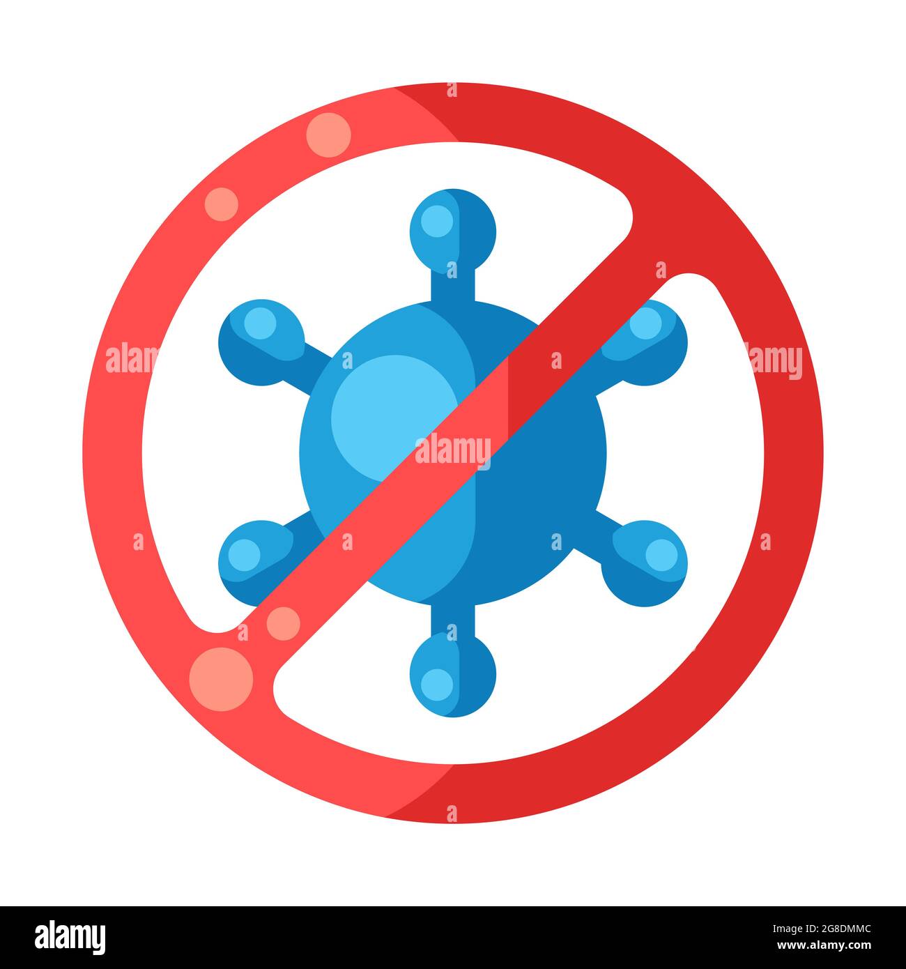 Arrêtez Covid-19. Contexte avec la molécule de coronavirus. Illustration du nouveau symbole de virus. Illustration de Vecteur