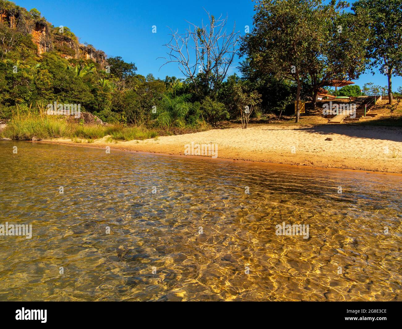 La belle rivière Palma à Balneário Douradas, Serras Gerais, Tocantins, Brésil Banque D'Images