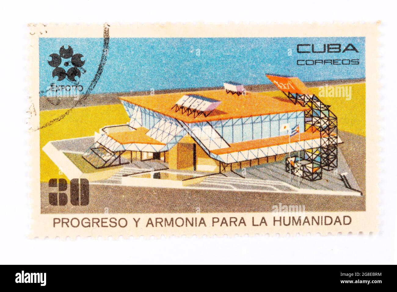 Timbres postaux cubains vintage Banque D'Images