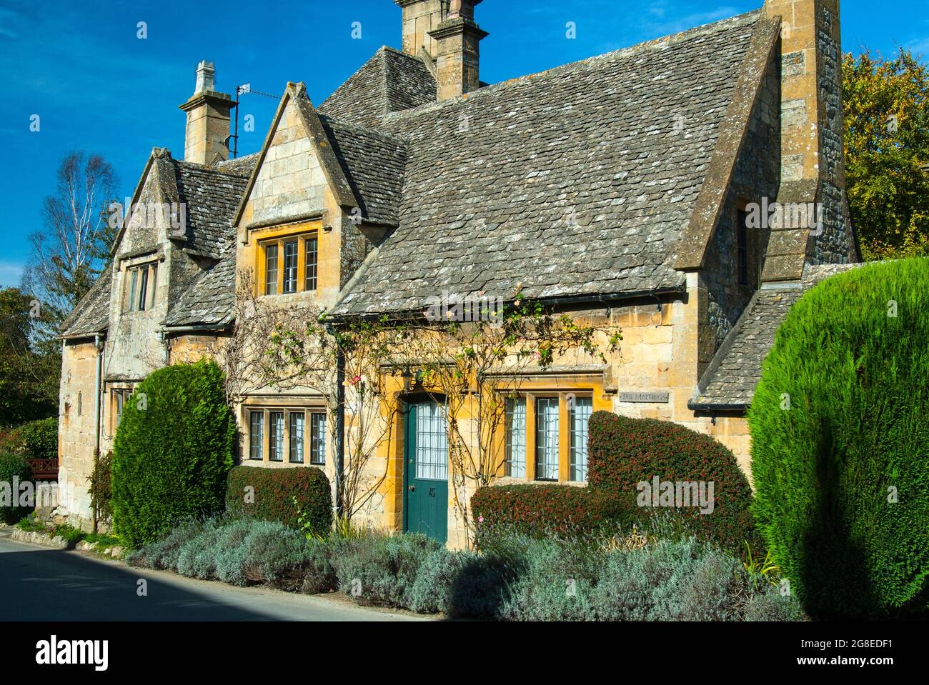 Une maison dans le village préservé de Stanton, dans les Cotswolds, à la limite de la frontière entre le Worcestershire et le Gloucestershire, près de Broadway en Angleterre. Banque D'Images