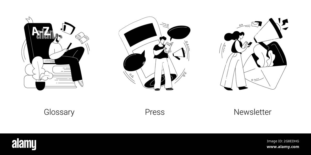 Entreprise dernières nouvelles résumé concept illustrations vectorielles. Illustration de Vecteur
