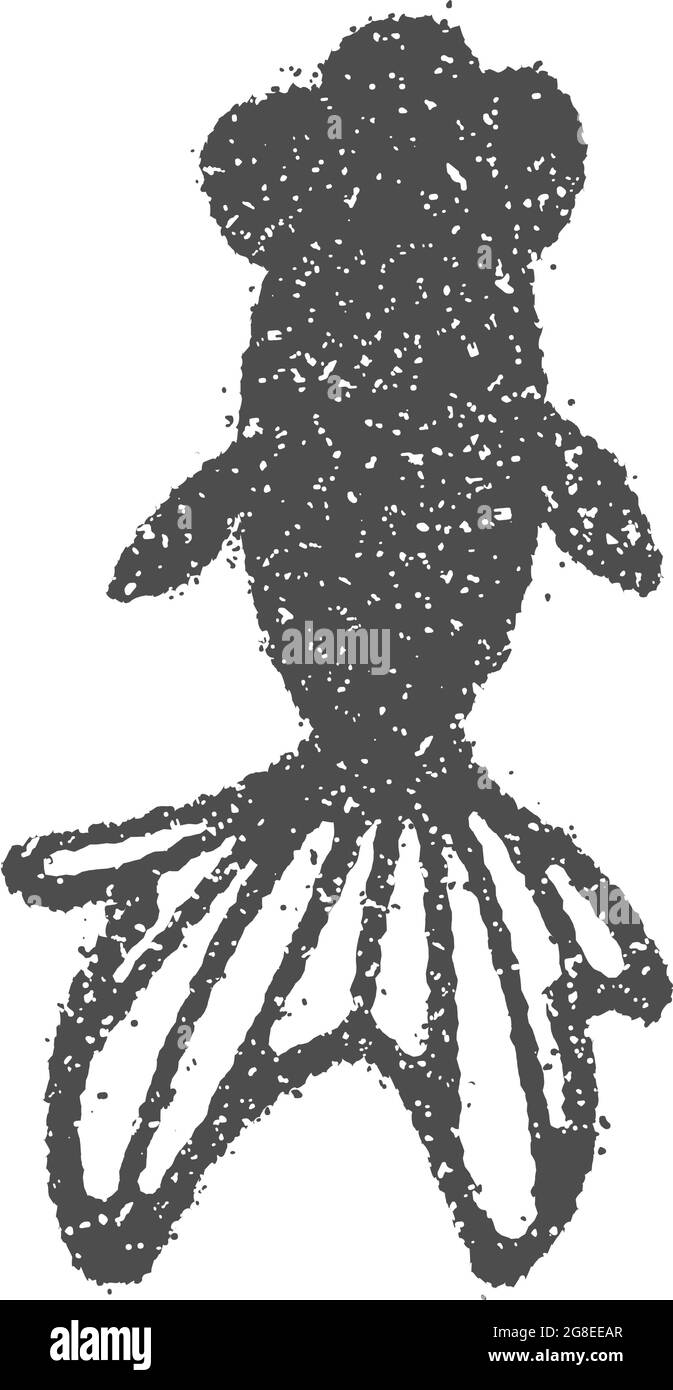 Illustration du timbre en caoutchouc avec motif été pour la carte de vœux d'été, etc. | poisson doré Illustration de Vecteur