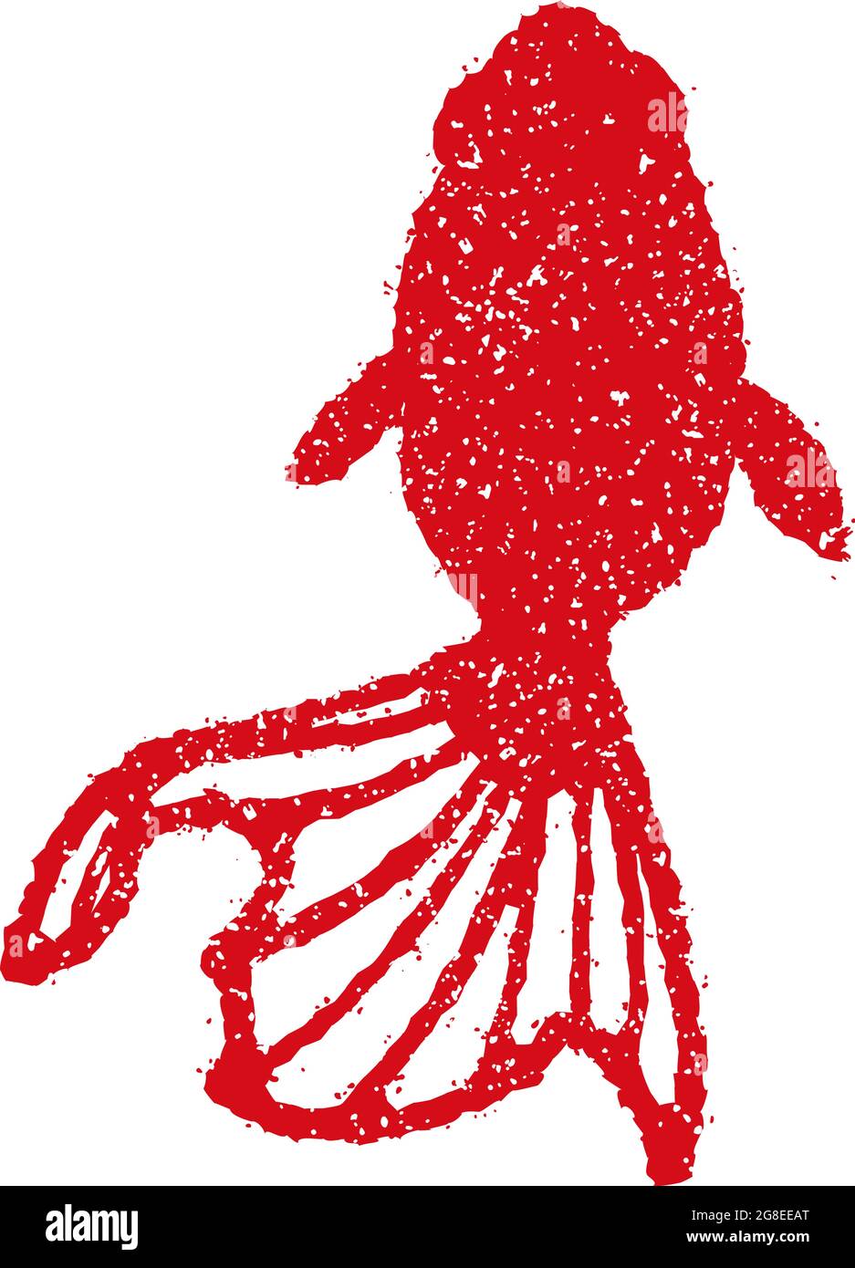 Illustration du timbre en caoutchouc avec motif été pour la carte de vœux d'été, etc. | poisson doré Illustration de Vecteur