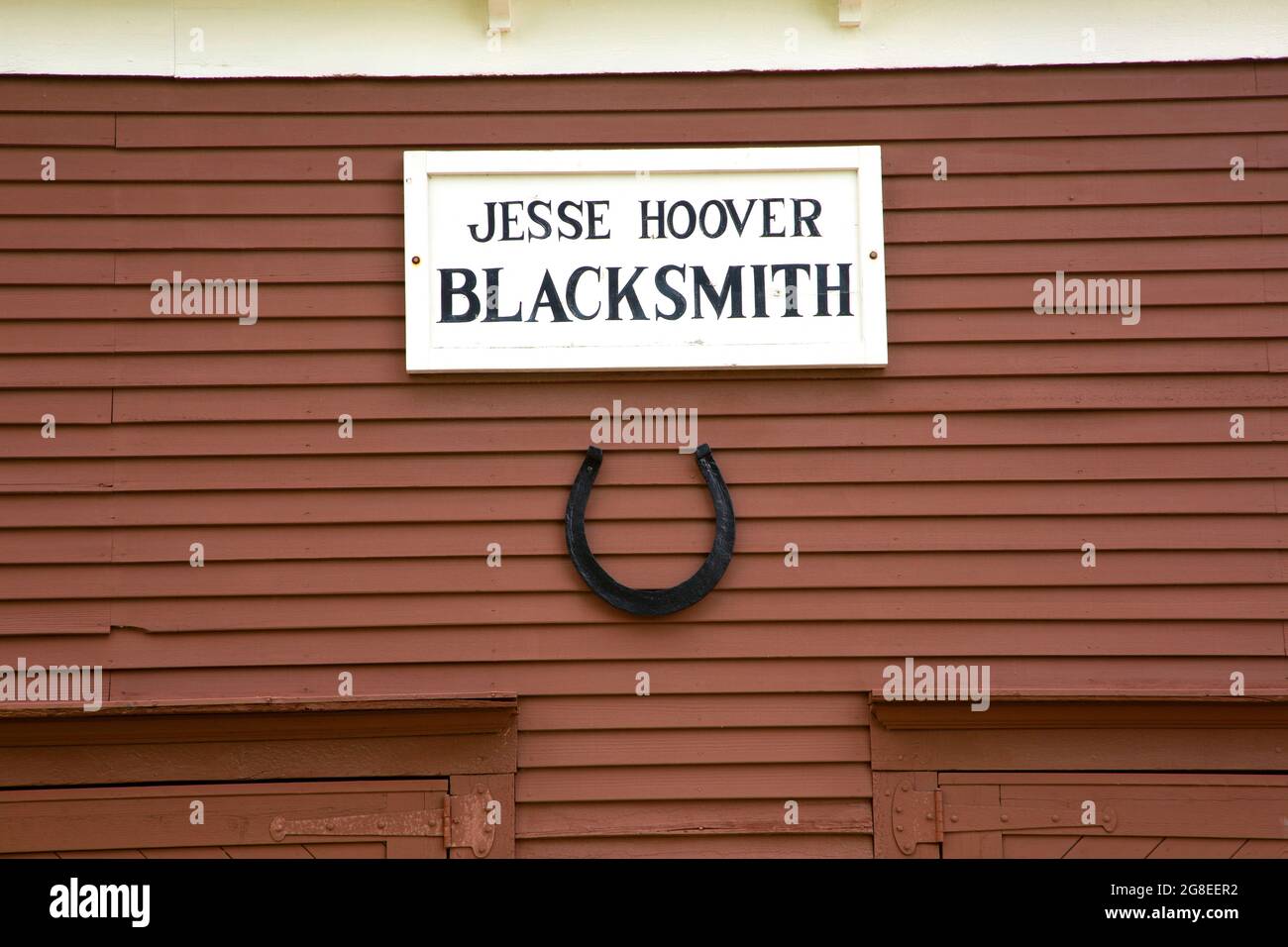 Atelier de forgeron Hoover, site historique national Herbert Hoover, West Branch, Iowa Banque D'Images