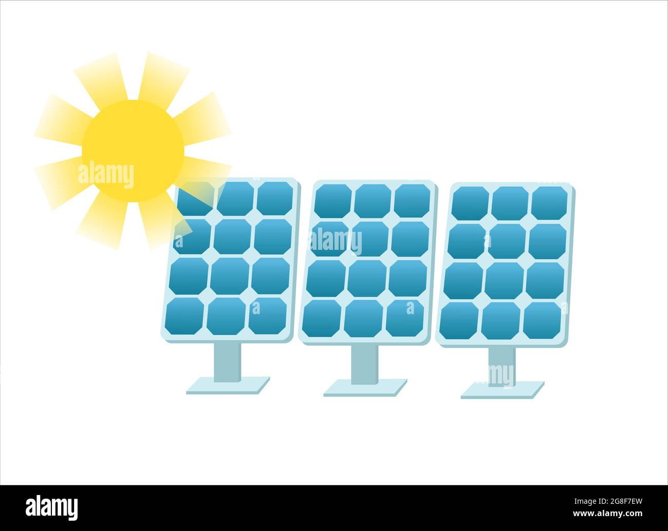 Panneaux solaires et solaires. Panneaux photovoltaïques. Illustration de Vecteur